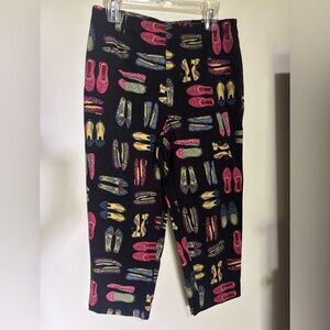 Talbots Colorful Shoe Print Pants